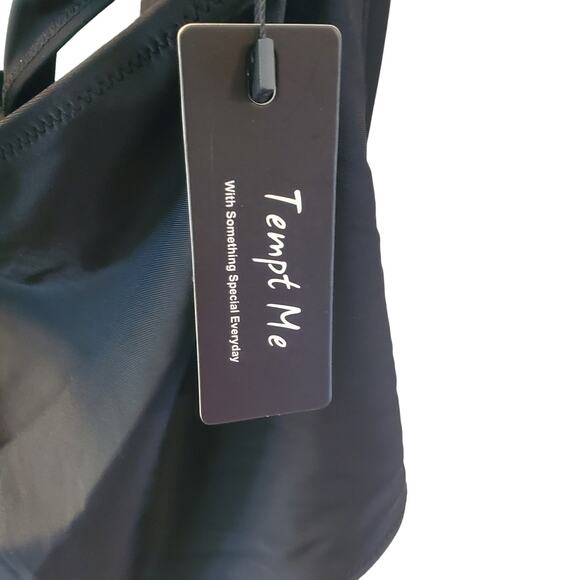 Tempt Me Black Scalloped Cut Out One Piece Swimsuit NWT - Picture 3 of 4